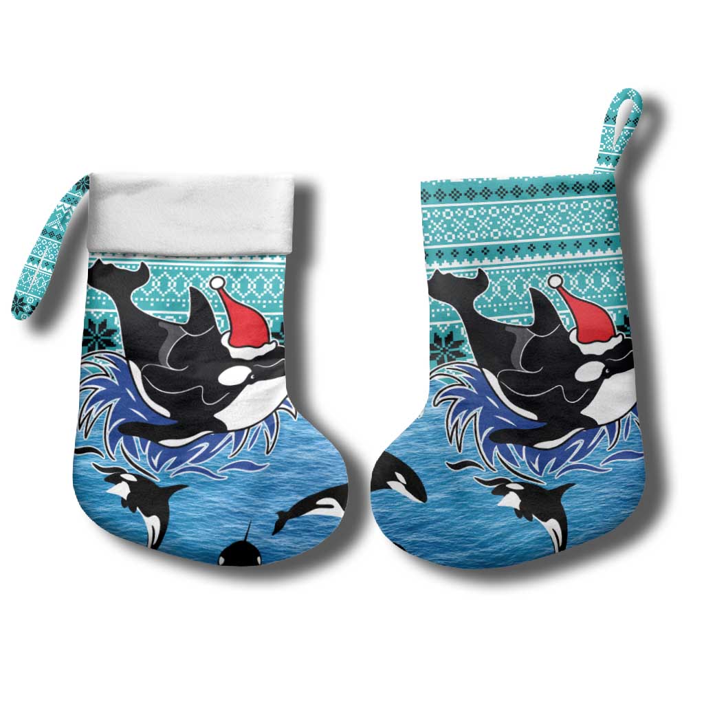 Love Oracle Whale Christmas Stocking Xmas Holiday Patterns - Wonder Print Shop