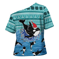 Love Oracle Whale Christmas Cross Shoulder Shirt Xmas Holiday Patterns - Wonder Print Shop