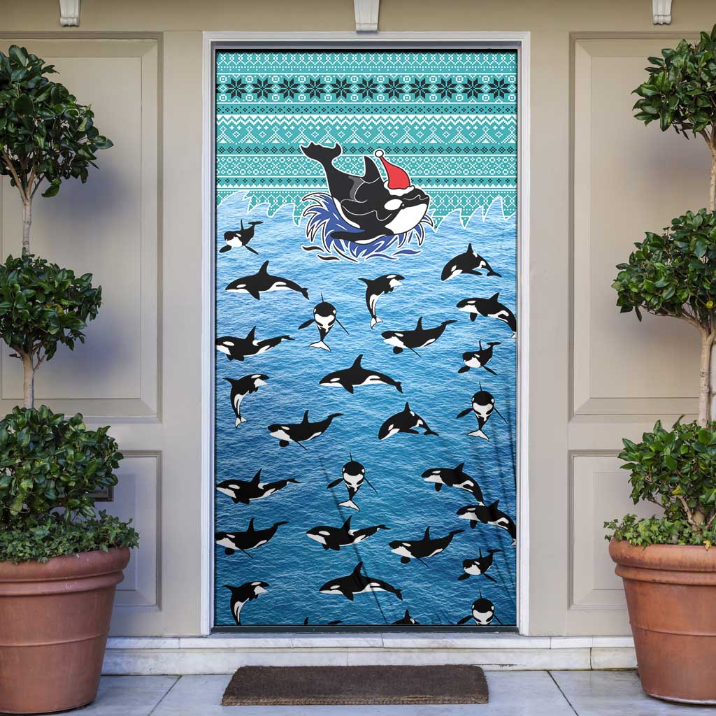 Love Oracle Whale Christmas Door Cover Xmas Holiday Patterns - Wonder Print Shop