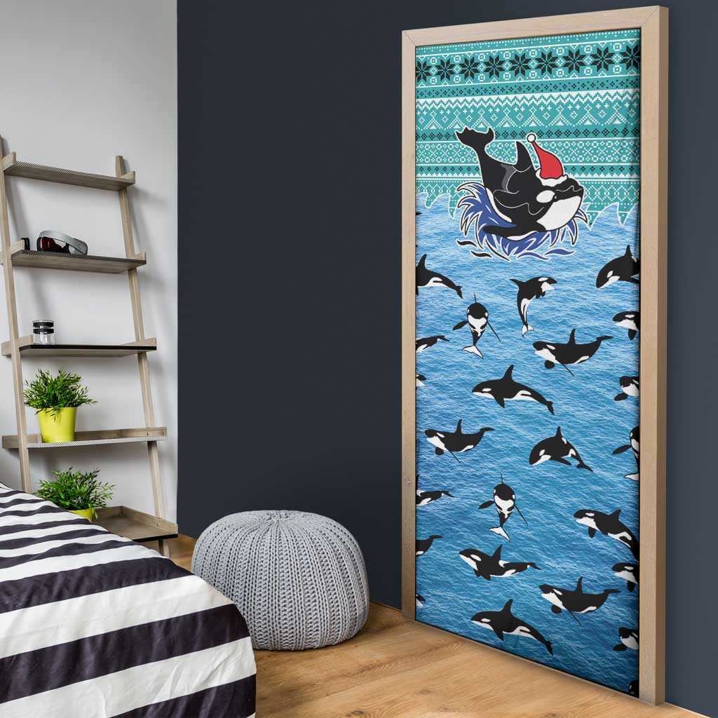 Love Oracle Whale Christmas Door Cover Xmas Holiday Patterns - Wonder Print Shop
