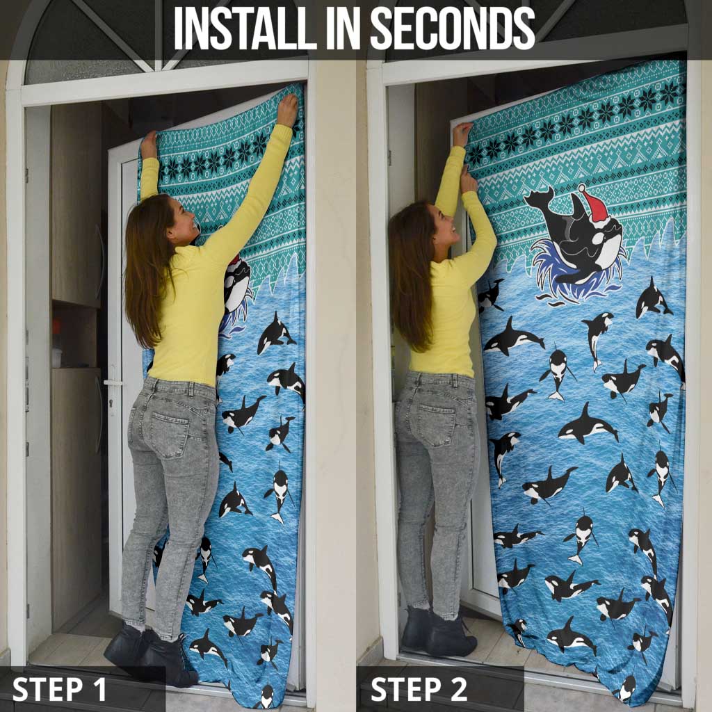Love Oracle Whale Christmas Door Cover Xmas Holiday Patterns - Wonder Print Shop