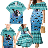 Love Oracle Whale Christmas Family Matching Mermaid Dress and Hawaiian Shirt Xmas Holiday Patterns - Wonder Print Shop
