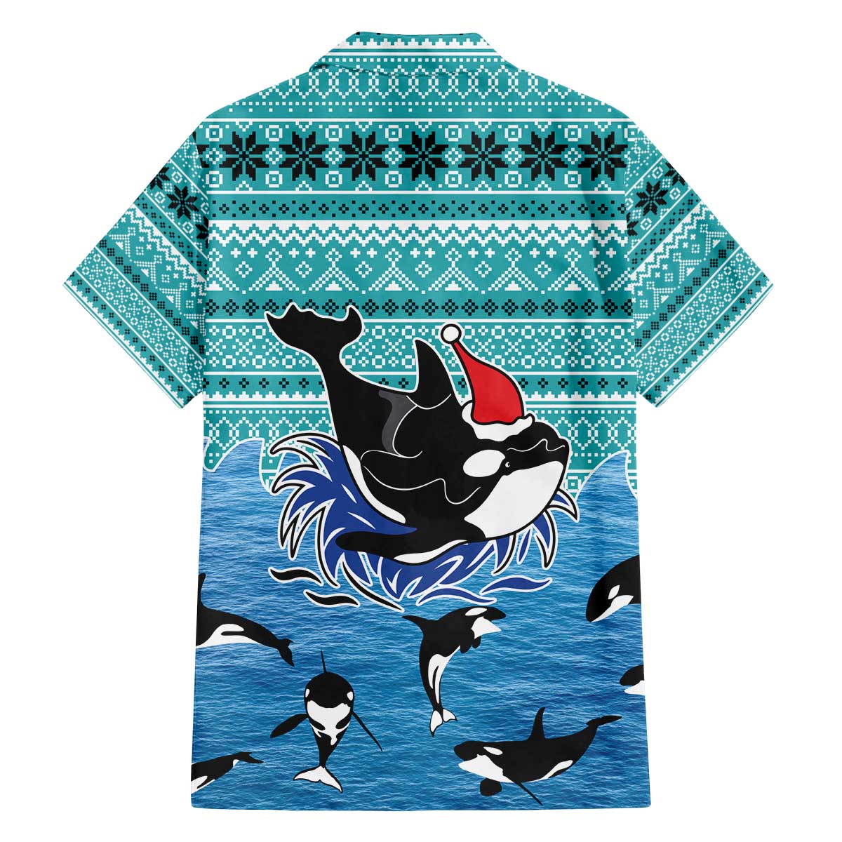 Love Oracle Whale Christmas Family Matching Off The Shoulder Long Sleeve Dress and Hawaiian Shirt Xmas Holiday Patterns - Wonder Print Shop