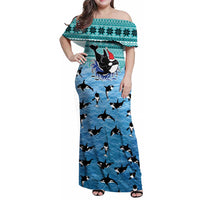 Love Oracle Whale Christmas Family Matching Off Shoulder Maxi Dress and Hawaiian Shirt Xmas Holiday Patterns - Wonder Print Shop