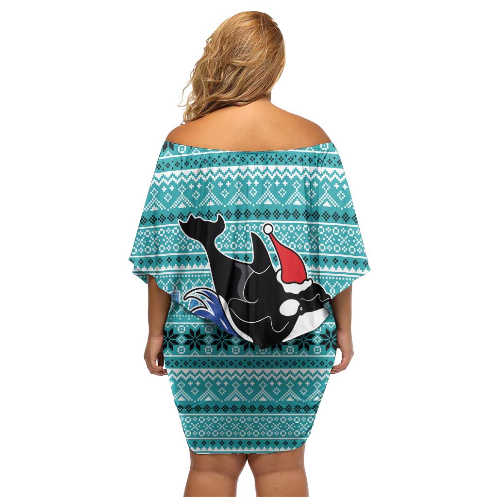 Love Oracle Whale Christmas Family Matching Off Shoulder Short Dress and Hawaiian Shirt Xmas Holiday Patterns - Wonder Print Shop