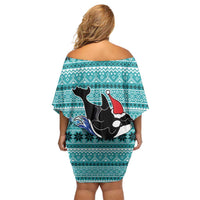 Love Oracle Whale Christmas Family Matching Off Shoulder Short Dress and Hawaiian Shirt Xmas Holiday Patterns - Wonder Print Shop