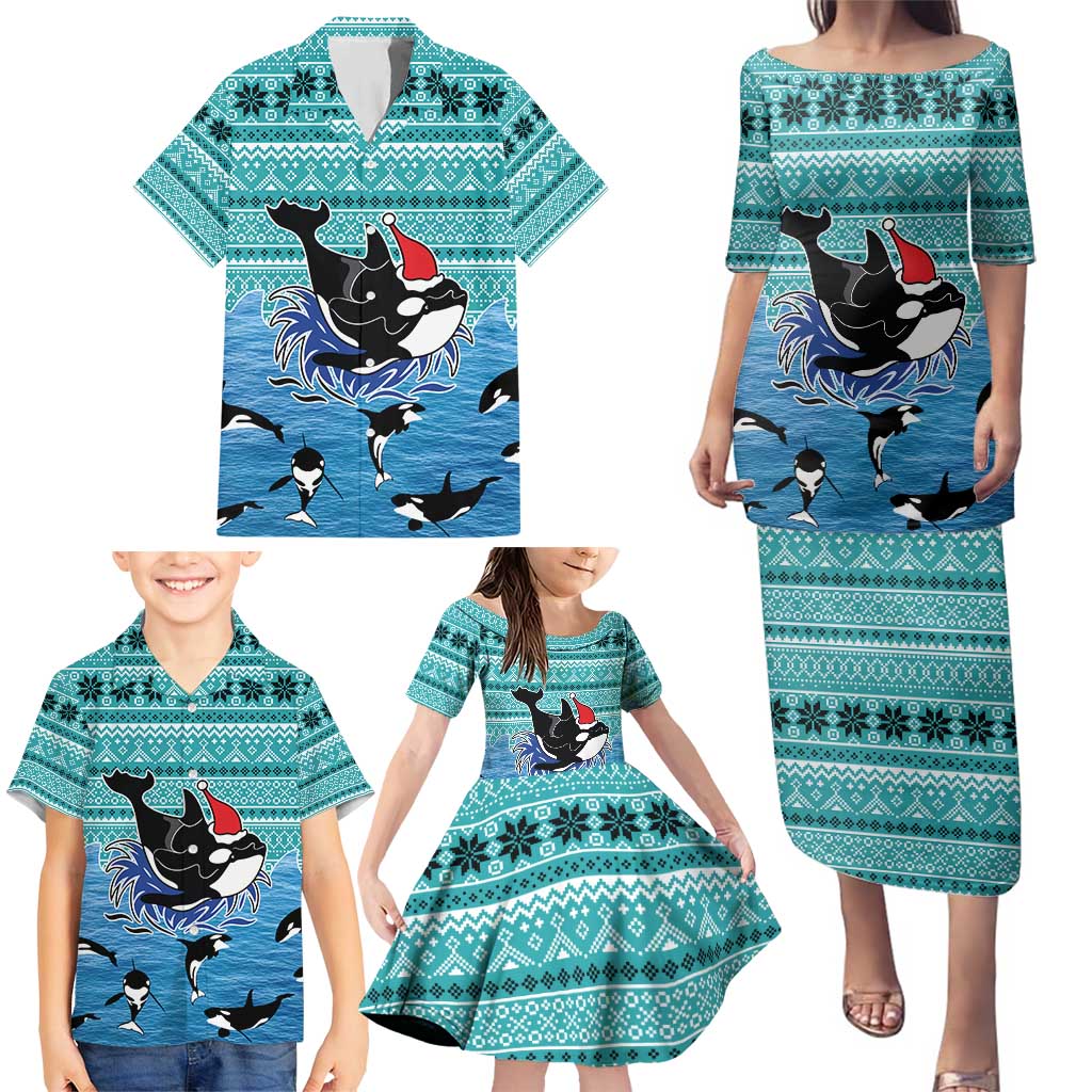 Love Oracle Whale Christmas Family Matching Puletasi and Hawaiian Shirt Xmas Holiday Patterns - Wonder Print Shop