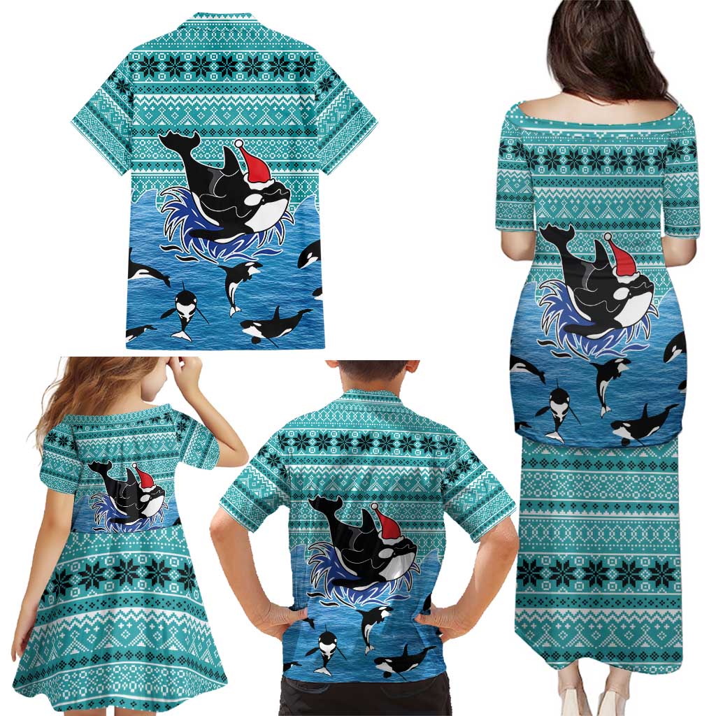 Love Oracle Whale Christmas Family Matching Puletasi and Hawaiian Shirt Xmas Holiday Patterns - Wonder Print Shop