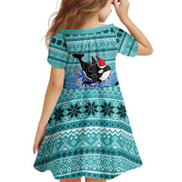 Love Oracle Whale Christmas Family Matching Short Sleeve Bodycon Dress and Hawaiian Shirt Xmas Holiday Patterns - Wonder Print Shop