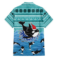Love Oracle Whale Christmas Family Matching Short Sleeve Bodycon Dress and Hawaiian Shirt Xmas Holiday Patterns - Wonder Print Shop