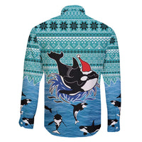 Love Oracle Whale Christmas Family Matching Short Sleeve Bodycon Dress and Hawaiian Shirt Xmas Holiday Patterns - Wonder Print Shop