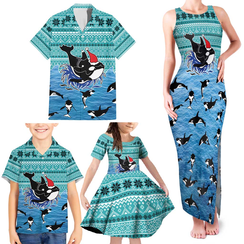Love Oracle Whale Christmas Family Matching Tank Maxi Dress and Hawaiian Shirt Xmas Holiday Patterns - Wonder Print Shop