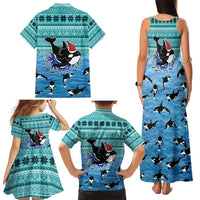 Love Oracle Whale Christmas Family Matching Tank Maxi Dress and Hawaiian Shirt Xmas Holiday Patterns - Wonder Print Shop