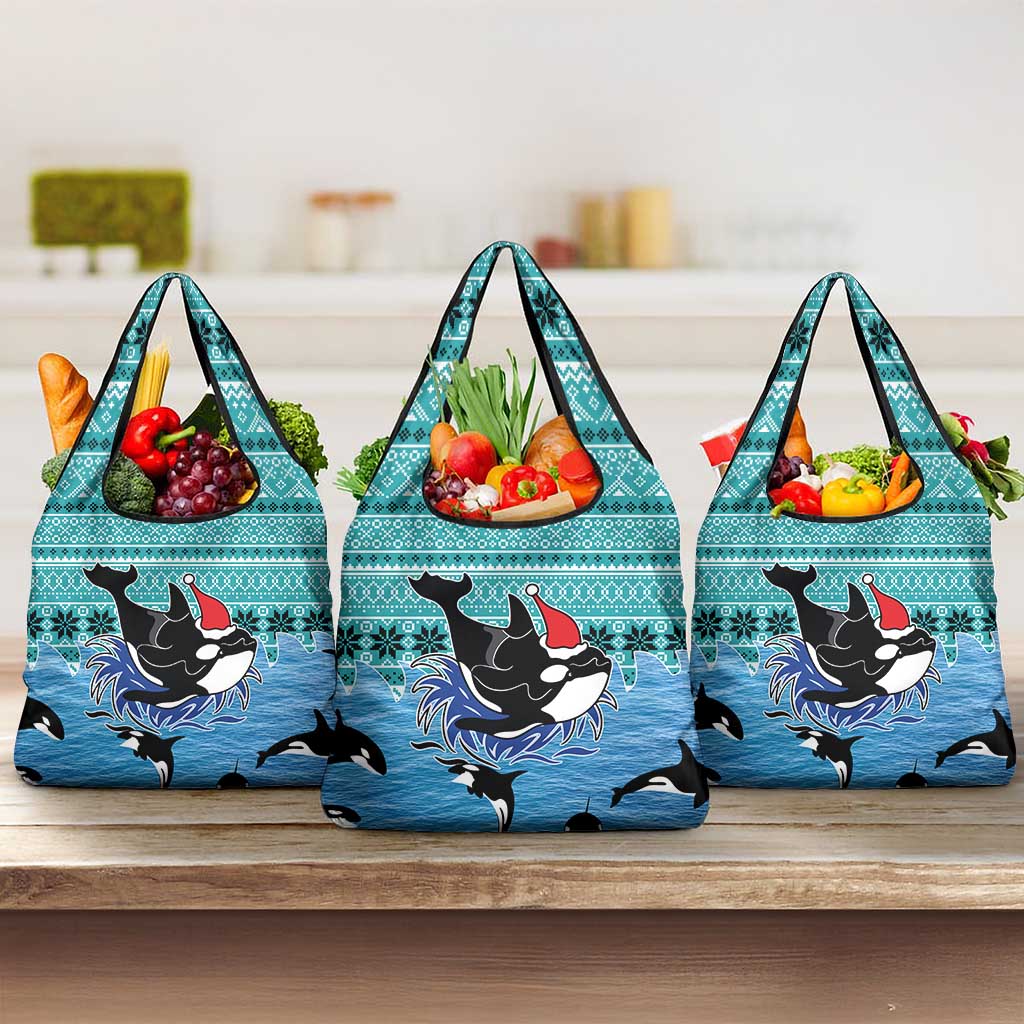 Love Oracle Whale Christmas Grocery Bag Xmas Holiday Patterns - Wonder Print Shop