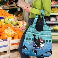 Love Oracle Whale Christmas Grocery Bag Xmas Holiday Patterns - Wonder Print Shop