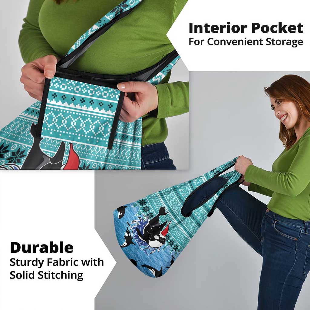 Love Oracle Whale Christmas Grocery Bag Xmas Holiday Patterns - Wonder Print Shop
