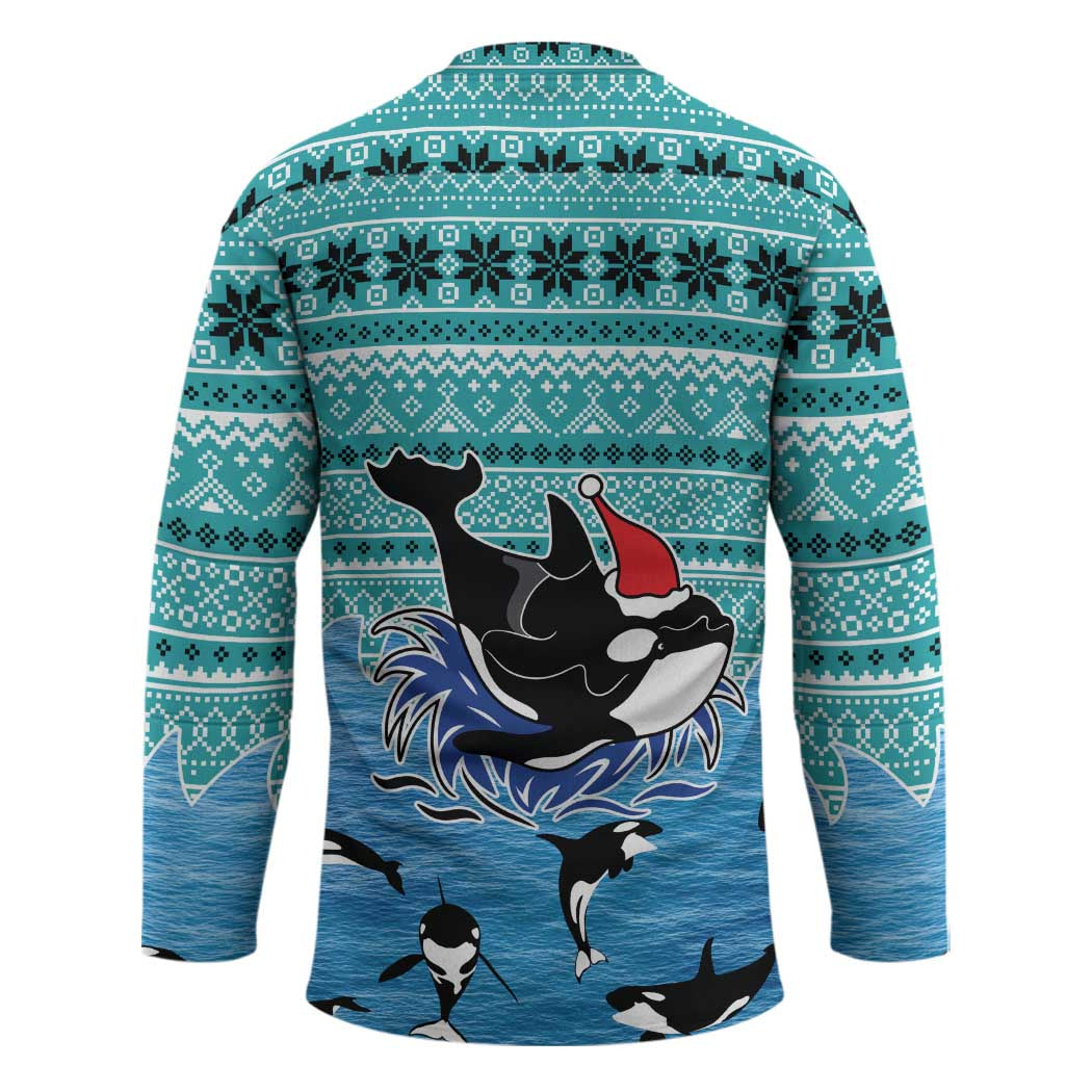 Love Oracle Whale Christmas Hockey Jersey Xmas Holiday Patterns - Wonder Print Shop