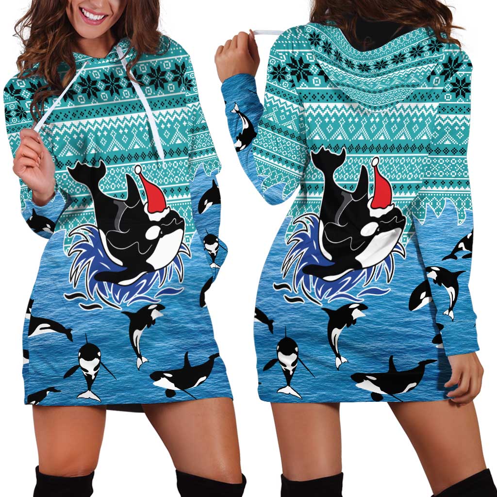 Love Oracle Whale Christmas Hoodie Dress Xmas Holiday Patterns - Wonder Print Shop