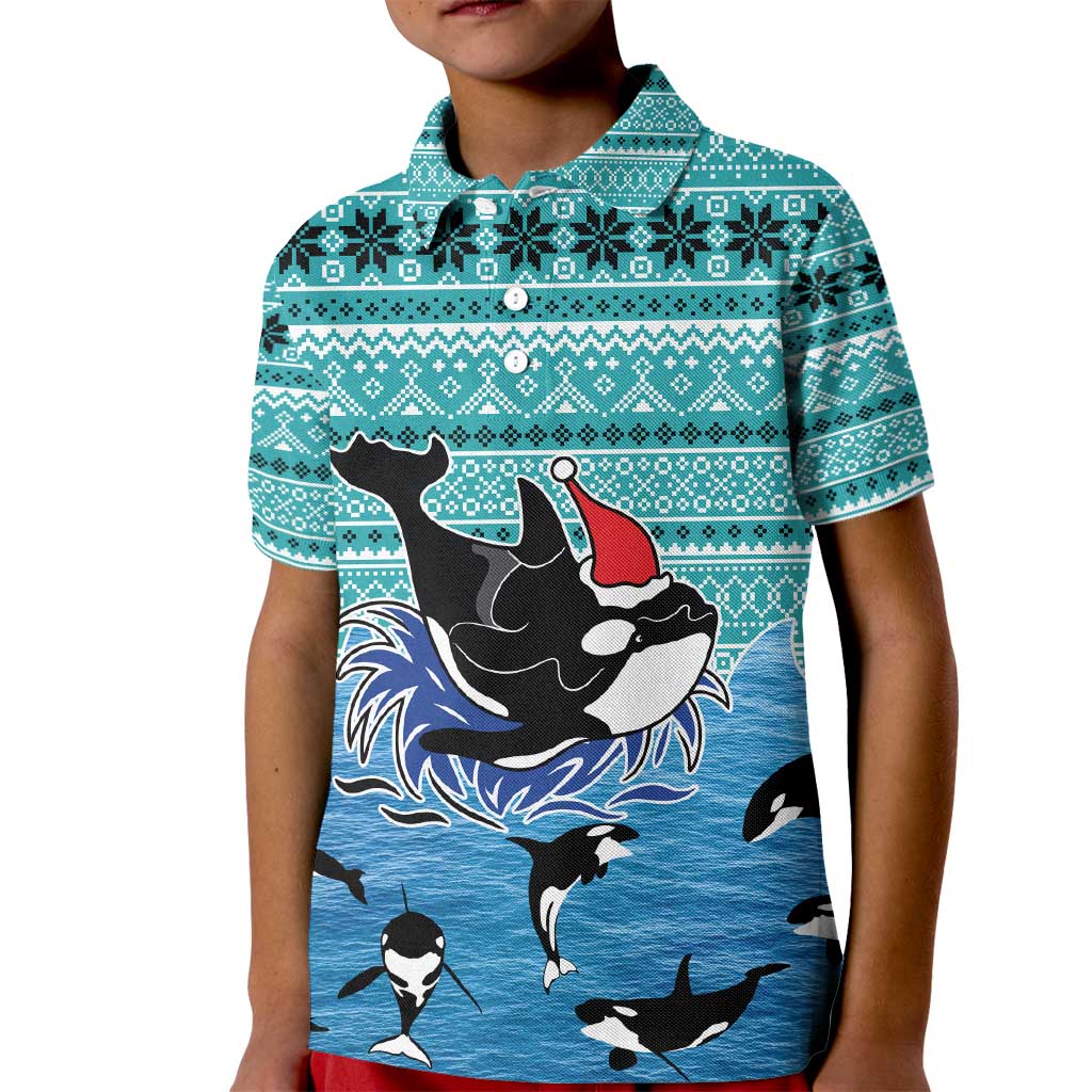 Love Oracle Whale Christmas Kid Polo Shirt Xmas Holiday Patterns - Wonder Print Shop