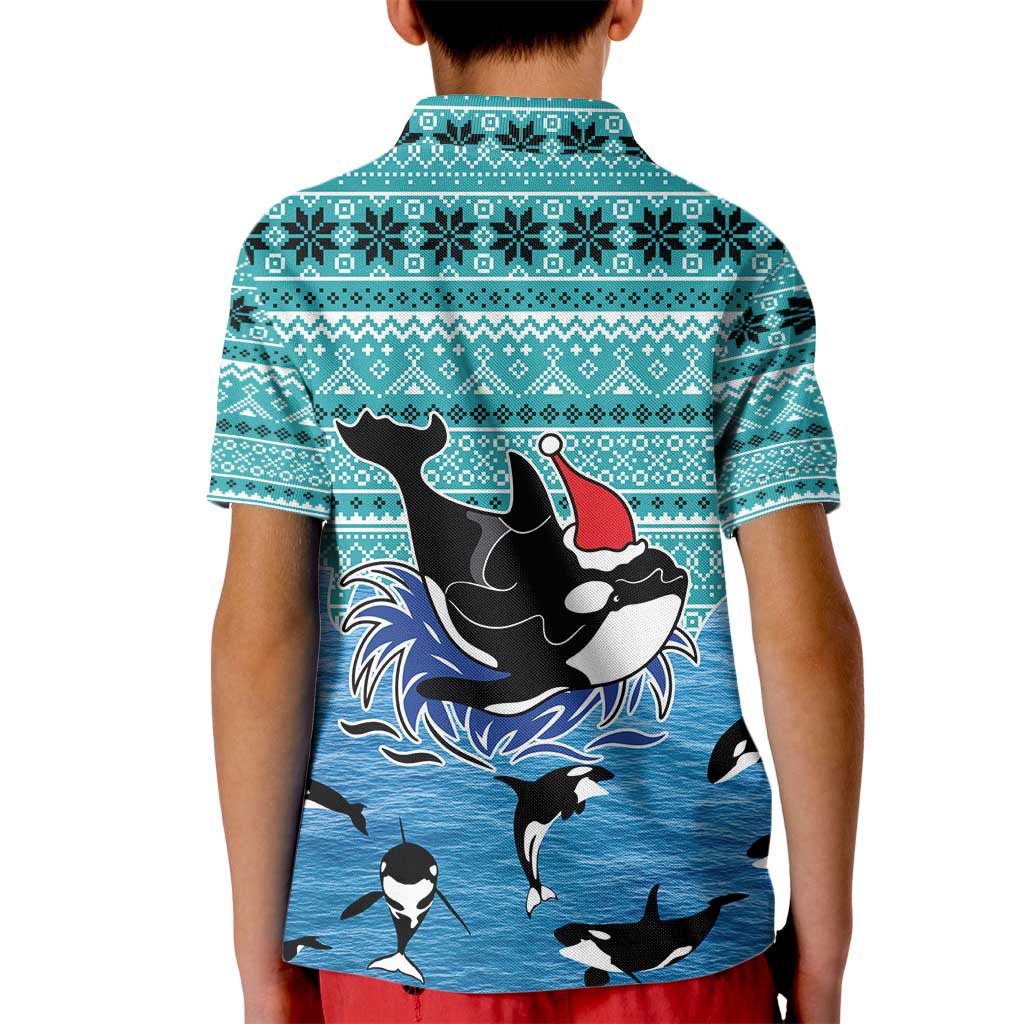 Love Oracle Whale Christmas Kid Polo Shirt Xmas Holiday Patterns - Wonder Print Shop