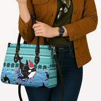 Love Oracle Whale Christmas Leather Bag Xmas Holiday Patterns - Wonder Print Shop