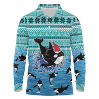 Love Oracle Whale Christmas Long Sleeve Polo Shirt Xmas Holiday Patterns - Wonder Print Shop