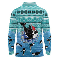 Love Oracle Whale Christmas Long Sleeve Polo Shirt Xmas Holiday Patterns - Wonder Print Shop