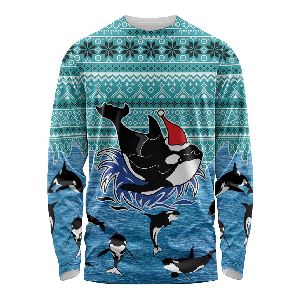 Love Oracle Whale Christmas Long Sleeve Shirt Xmas Holiday Patterns - Wonder Print Shop