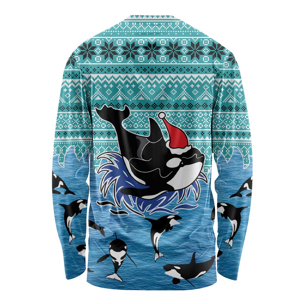 Love Oracle Whale Christmas Long Sleeve Shirt Xmas Holiday Patterns - Wonder Print Shop