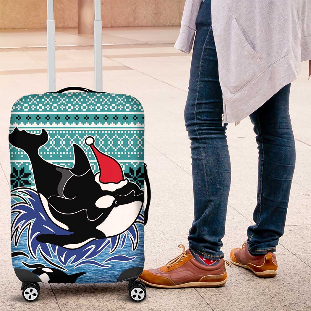 Love Oracle Whale Christmas Luggage Cover Xmas Holiday Patterns - Wonder Print Shop