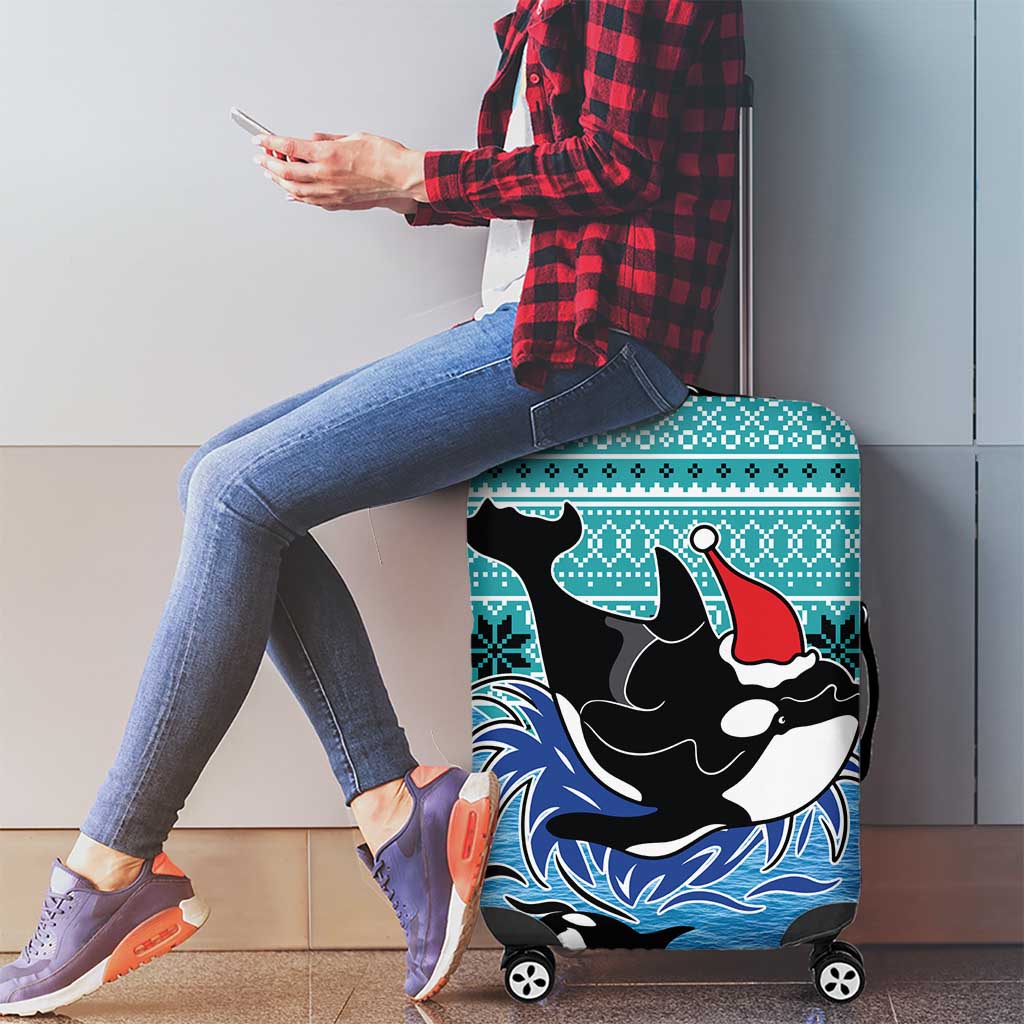Love Oracle Whale Christmas Luggage Cover Xmas Holiday Patterns - Wonder Print Shop