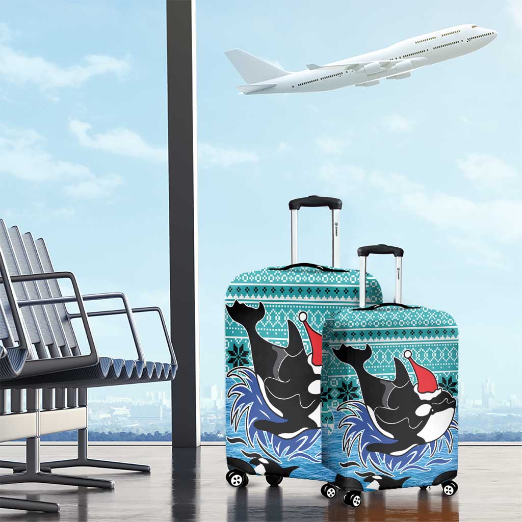 Love Oracle Whale Christmas Luggage Cover Xmas Holiday Patterns - Wonder Print Shop