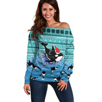 Love Oracle Whale Christmas Off Shoulder Sweater Xmas Holiday Patterns - Wonder Print Shop