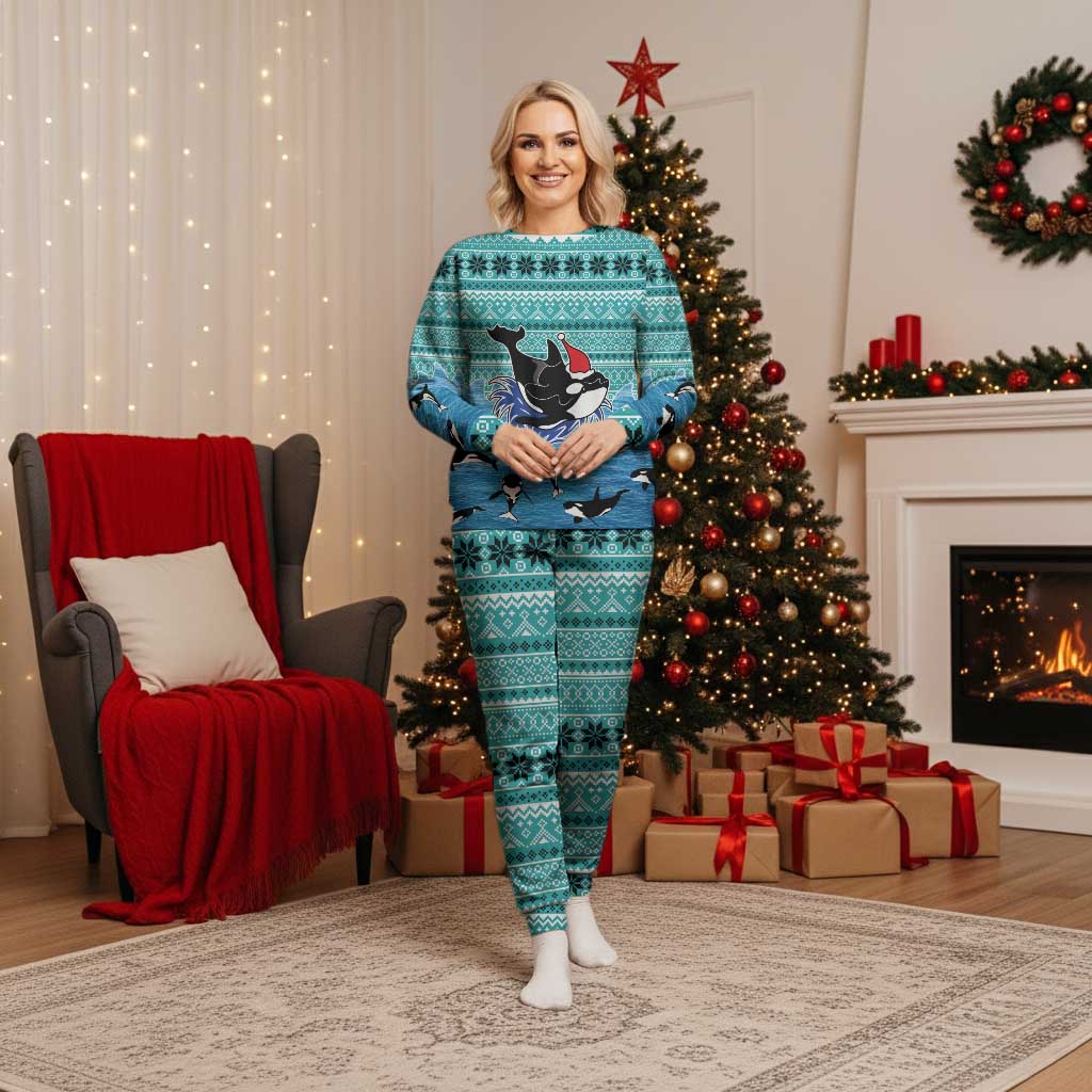 Love Oracle Whale Christmas Pajama Set Xmas Holiday Patterns - Wonder Print Shop