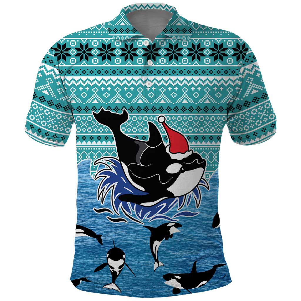 Love Oracle Whale Christmas Polo Shirt Xmas Holiday Patterns - Wonder Print Shop