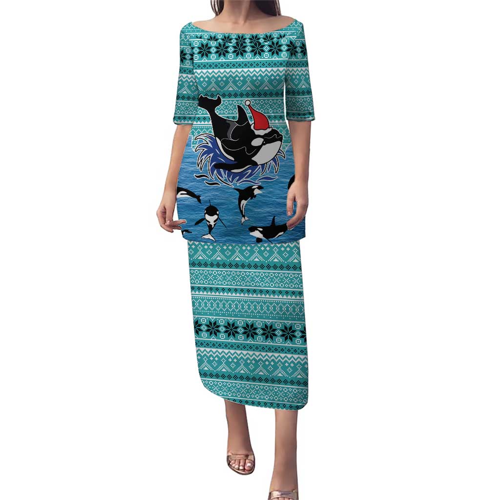 Love Oracle Whale Christmas Puletasi Xmas Holiday Patterns - Wonder Print Shop