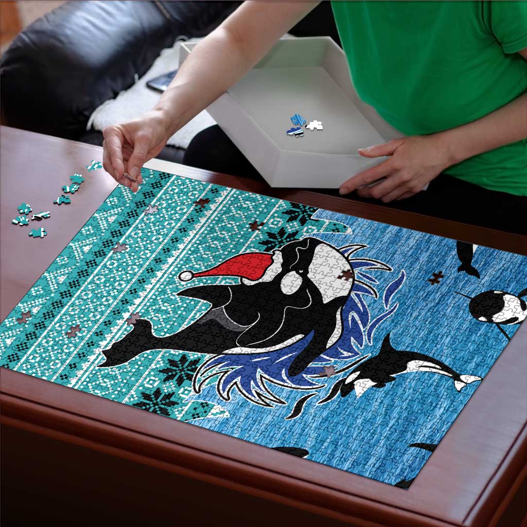 Love Oracle Whale Christmas Puzzle Xmas Holiday Patterns - Wonder Print Shop