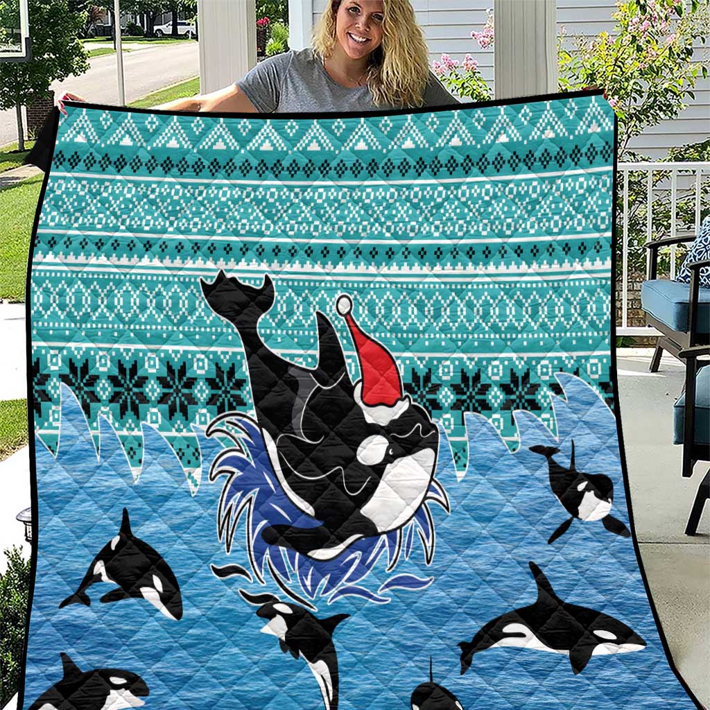 Love Oracle Whale Christmas Quilt Xmas Holiday Patterns - Wonder Print Shop
