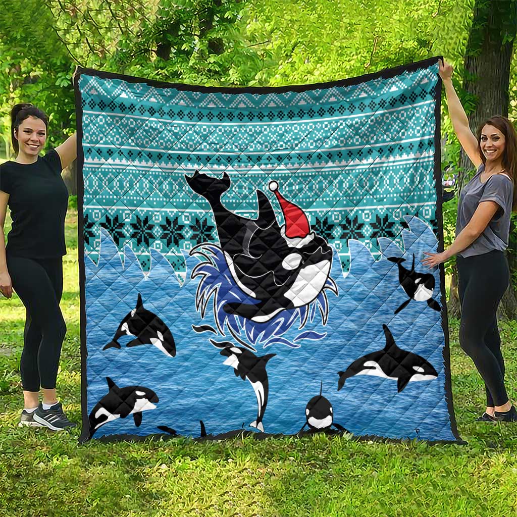 Love Oracle Whale Christmas Quilt Xmas Holiday Patterns - Wonder Print Shop