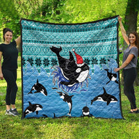 Love Oracle Whale Christmas Quilt Xmas Holiday Patterns - Wonder Print Shop