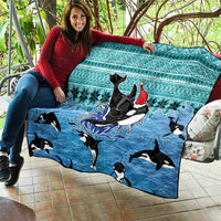 Love Oracle Whale Christmas Quilt Xmas Holiday Patterns - Wonder Print Shop