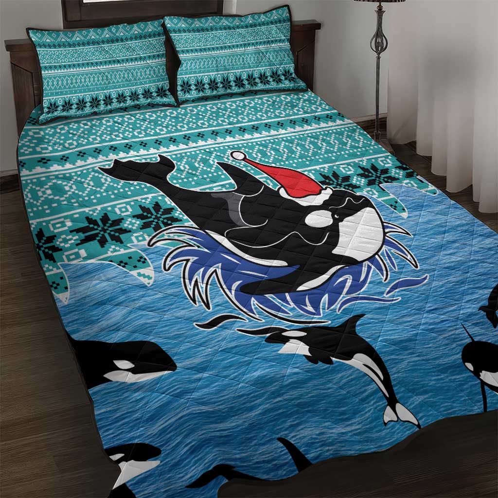 Love Oracle Whale Christmas Quilt Bed Set Xmas Holiday Patterns - Wonder Print Shop