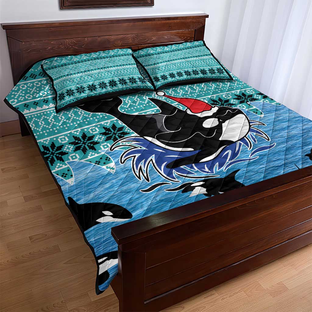 Love Oracle Whale Christmas Quilt Bed Set Xmas Holiday Patterns - Wonder Print Shop