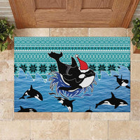Love Oracle Whale Christmas Rubber Doormat Xmas Holiday Patterns - Wonder Print Shop