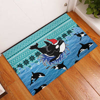 Love Oracle Whale Christmas Rubber Doormat Xmas Holiday Patterns - Wonder Print Shop