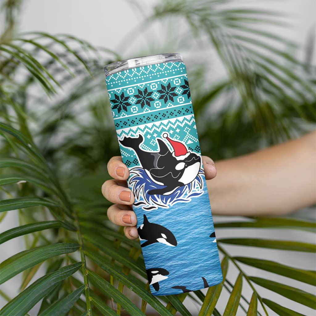 Love Oracle Whale Christmas Skinny Tumbler Xmas Holiday Patterns - Wonder Print Shop
