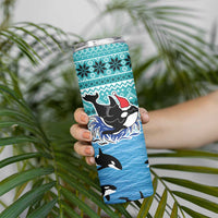 Love Oracle Whale Christmas Skinny Tumbler Xmas Holiday Patterns - Wonder Print Shop