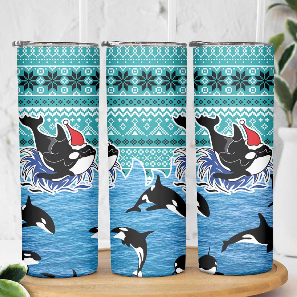 Love Oracle Whale Christmas Skinny Tumbler Xmas Holiday Patterns - Wonder Print Shop