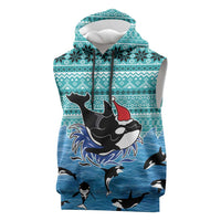 Love Oracle Whale Christmas Sleeveless Hoodie Xmas Holiday Patterns - Wonder Print Shop