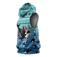 Love Oracle Whale Christmas Sleeveless Hoodie Xmas Holiday Patterns - Wonder Print Shop